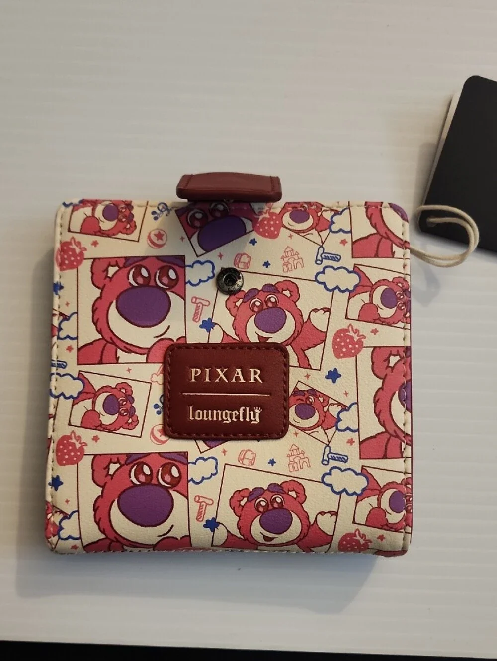Loungefly Pixar Lotso All-Over-Print Snap Wallet. NWT. 5×5